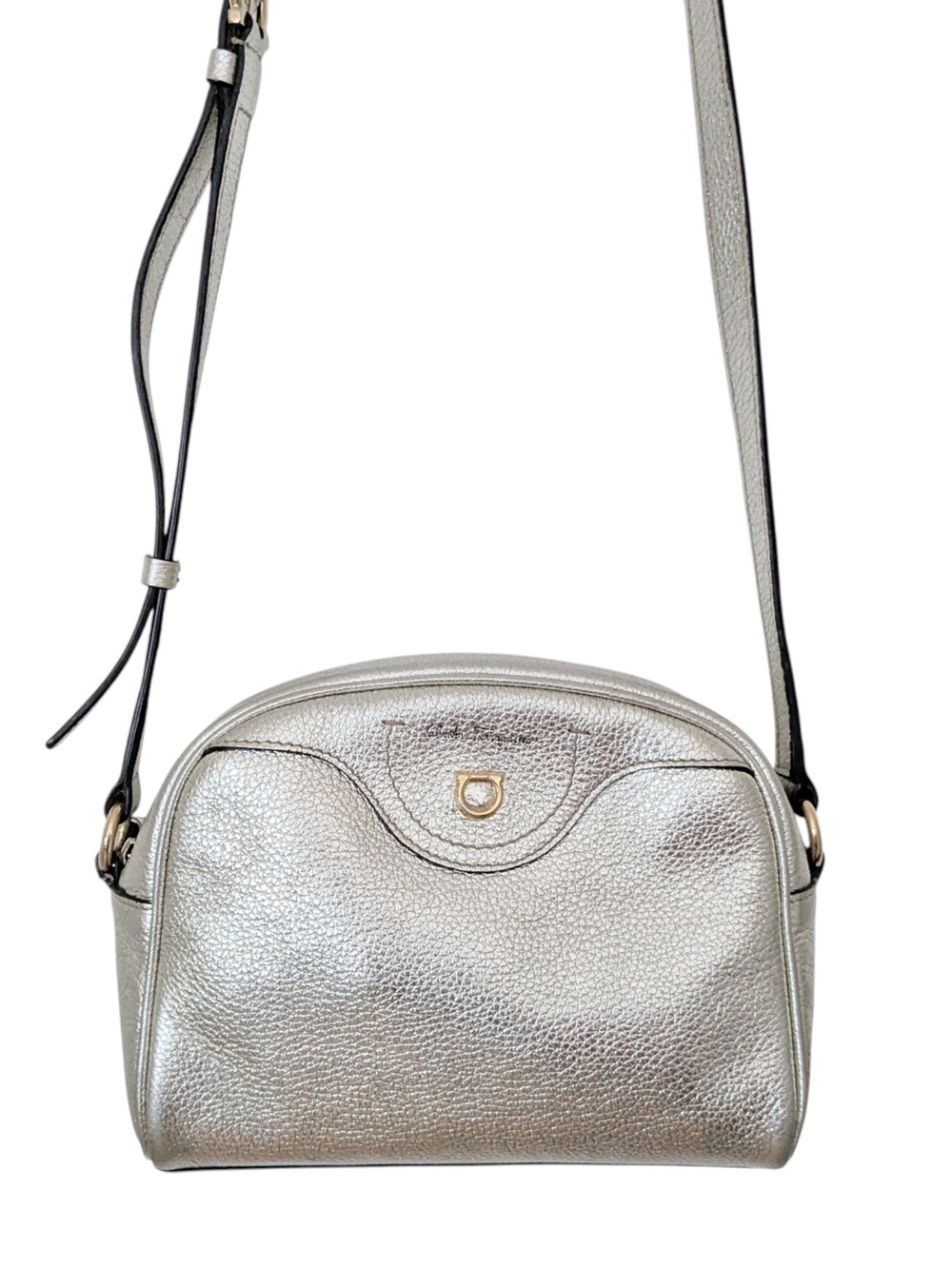 Salvatore Ferragamo Ganini Silver Crossbody Bag